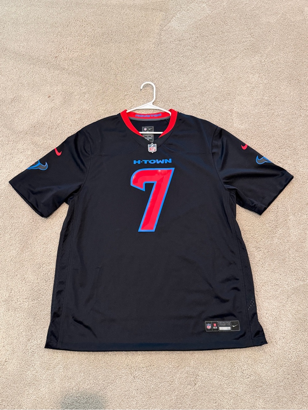 Nike Houston Texans H-Town Blue Stroud Jersey Men's XL